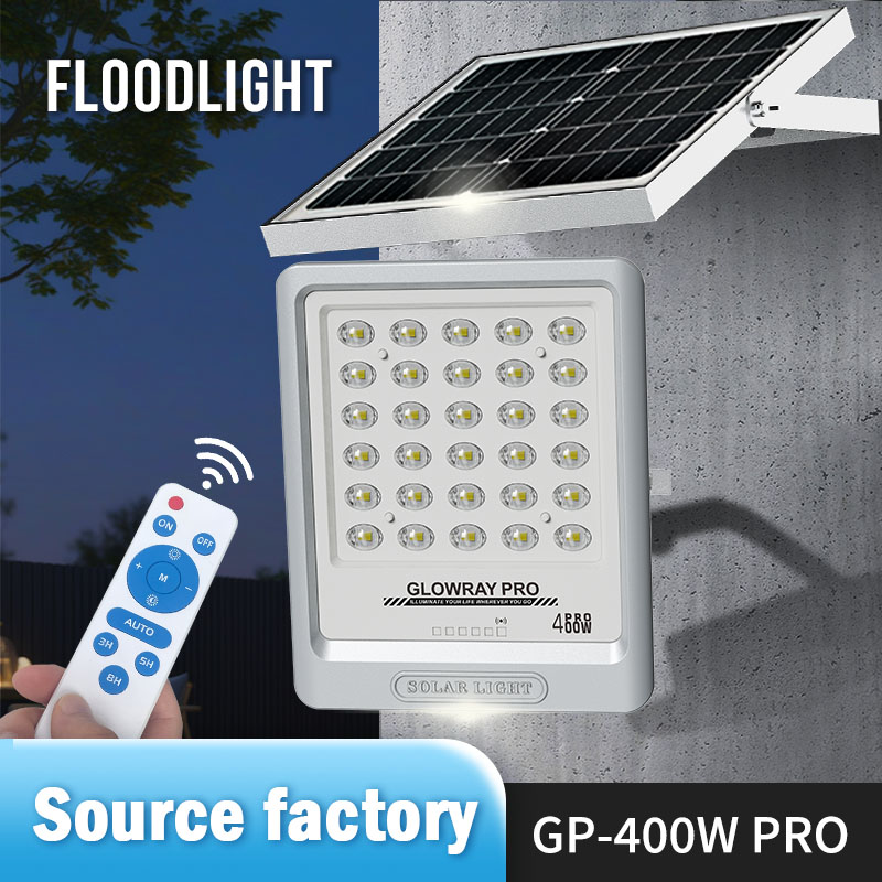 400W FGET Solar Powered Flood Light for Outdoor and Yard Use
