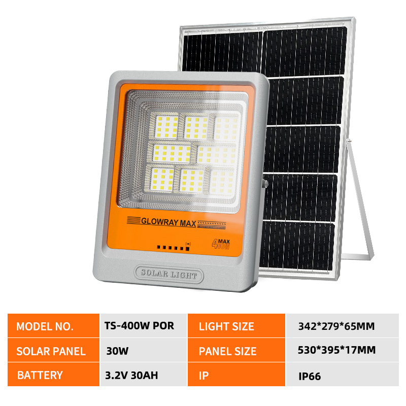 400W FGET Solar Flood Lighting Fixture for Outdoor and Yard Applications