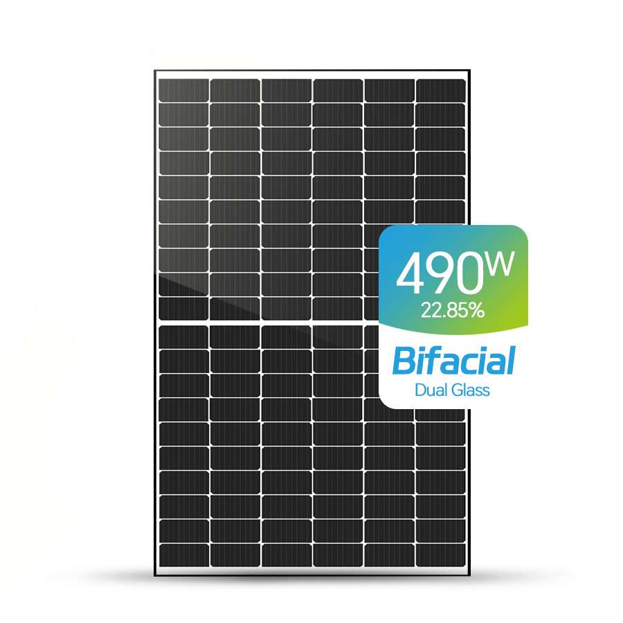 470W-490W Bifacial Solar Panel 182-182mm N-Type Mono Half-Cut PV Module