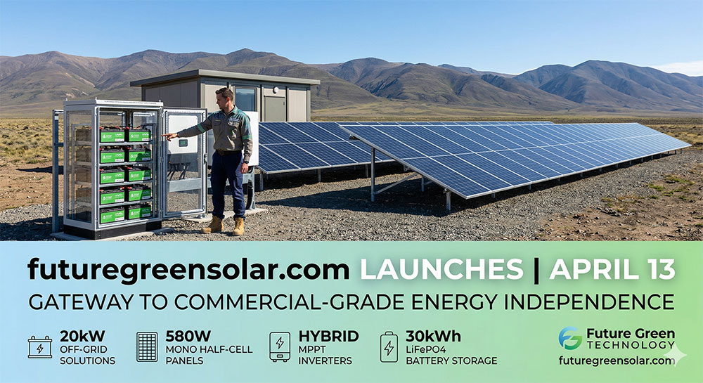 Future Green Solar Officially Launches on April 13: Empowering Your Journey Toward Commercial-Grade Energy Independence