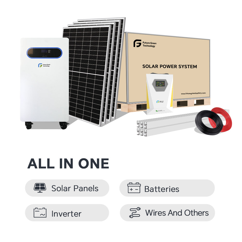 20kw Residential Solar Power Supply Solar Energy Hybrid System With LiFePO4 Battery Storage