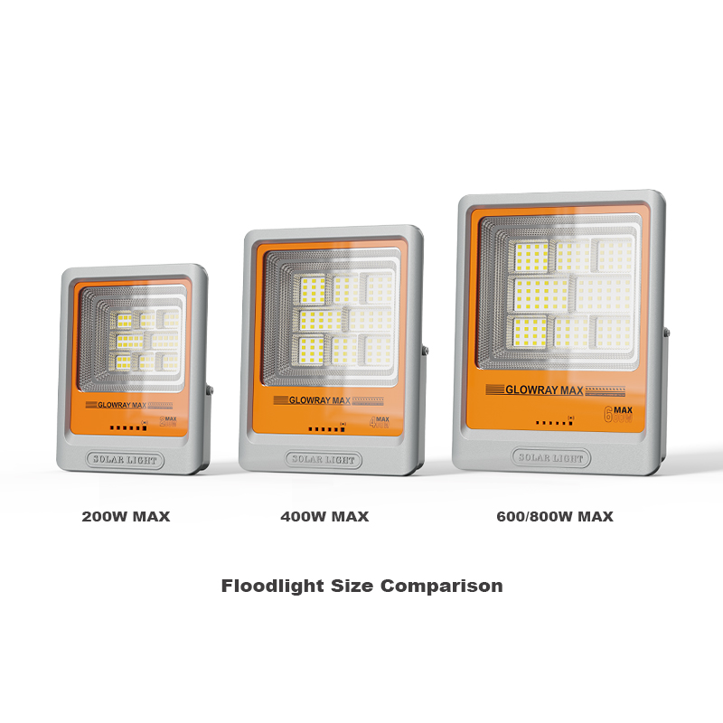 200W 400W 600W 800W FGET Solar Flood Lighting Fixture for Outdoor and Yard Applications
