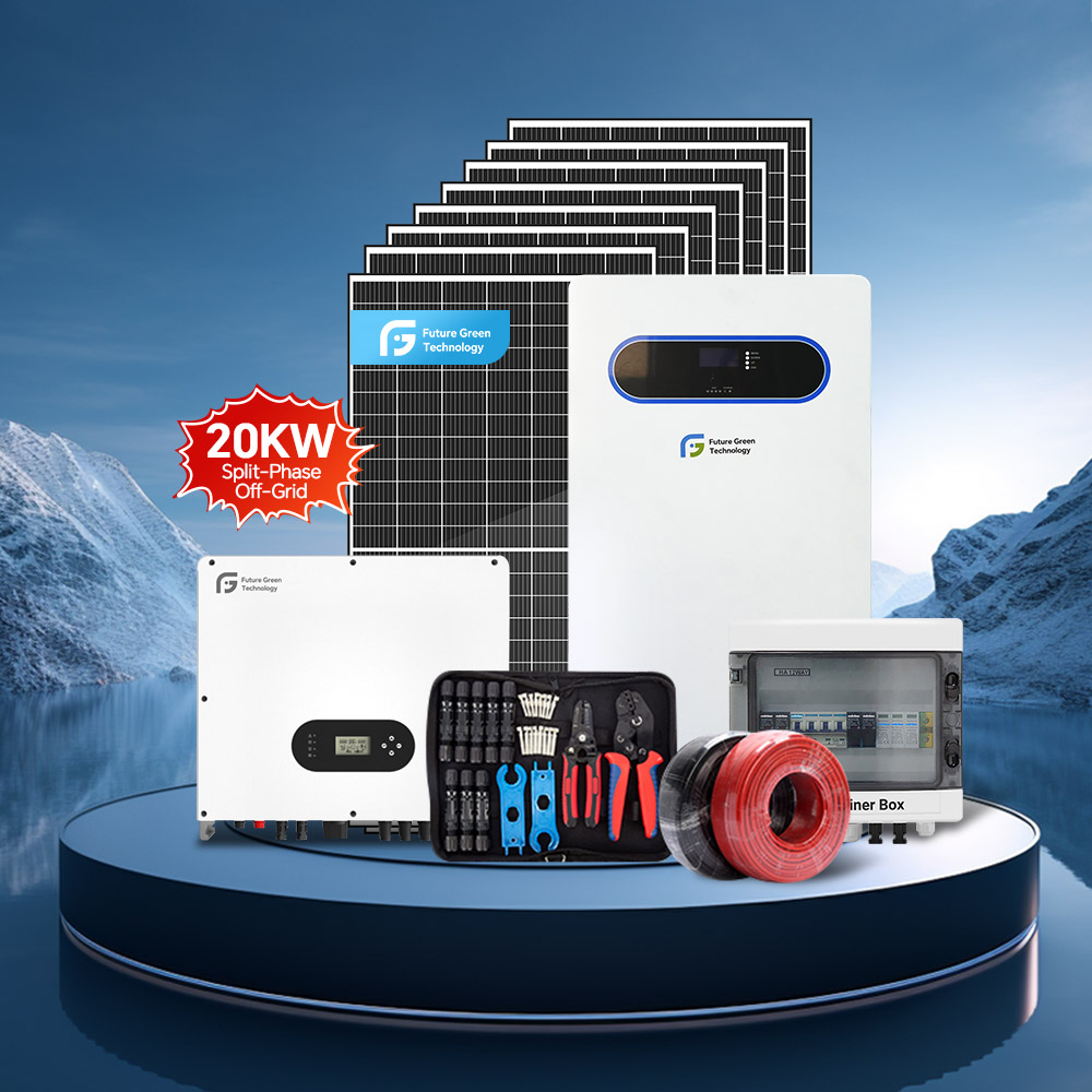 Complete 20kW Home Hybrid PV‑Storage Kit 625W Bifacial Panels with 30kWh LiFePO4 Battery
