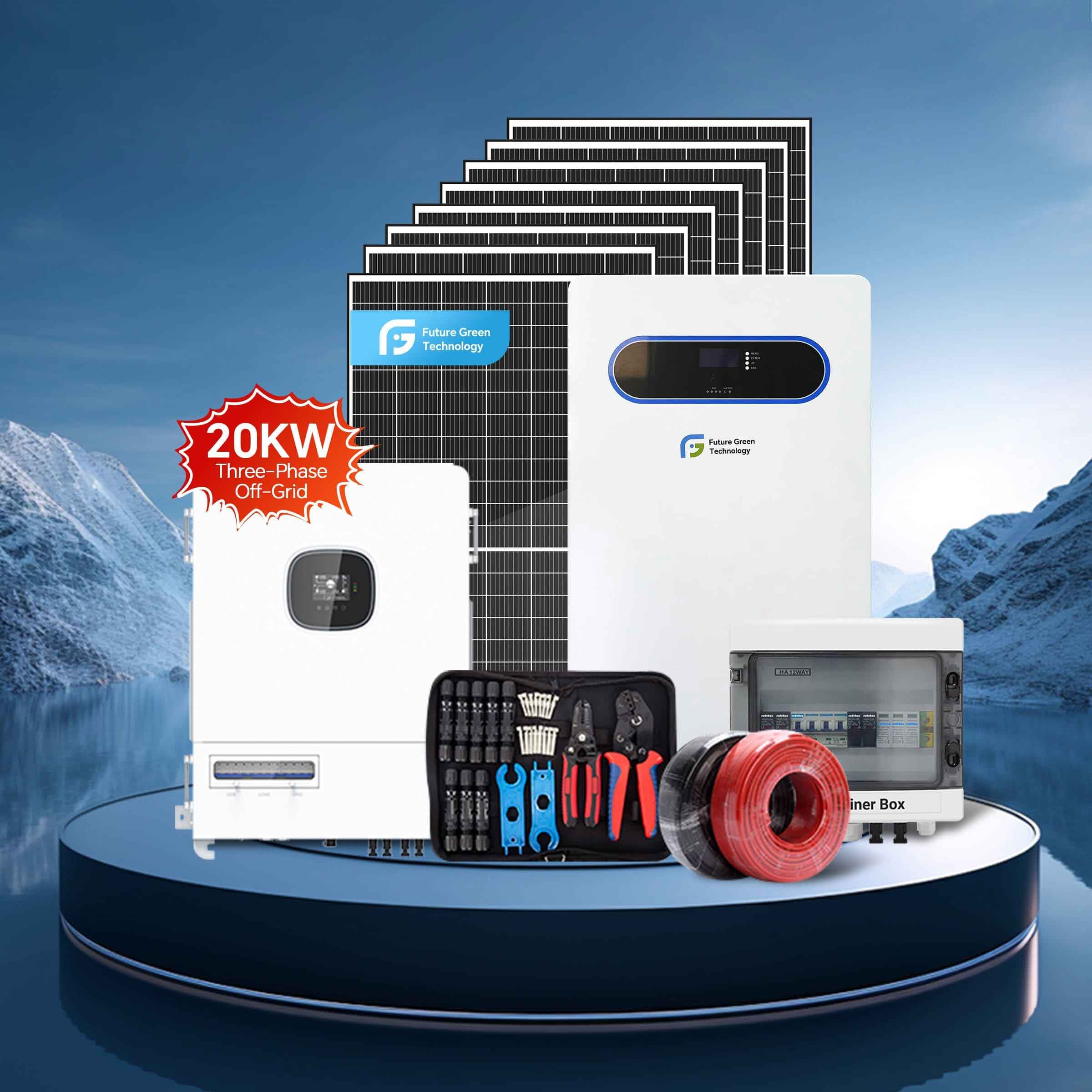 20kW 3 Phase Low Voltage Storage System 625W Bifacial Solar Panels & 30kWh Lithium Battery